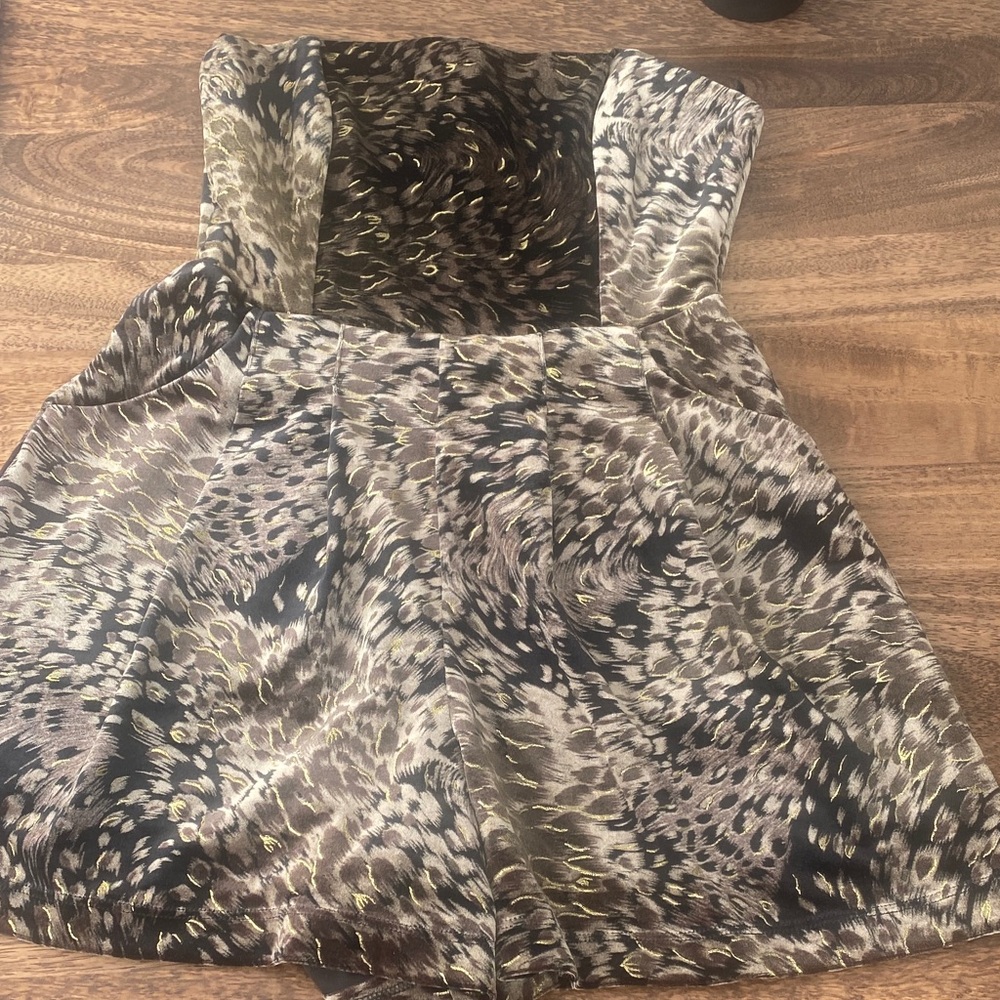 NYMPHE Feather Print Jumpsuit - Black and Gray